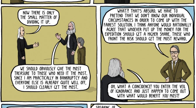 In Which Marx, Hobbes and Rawls Go Treasure Hunting [Comic]